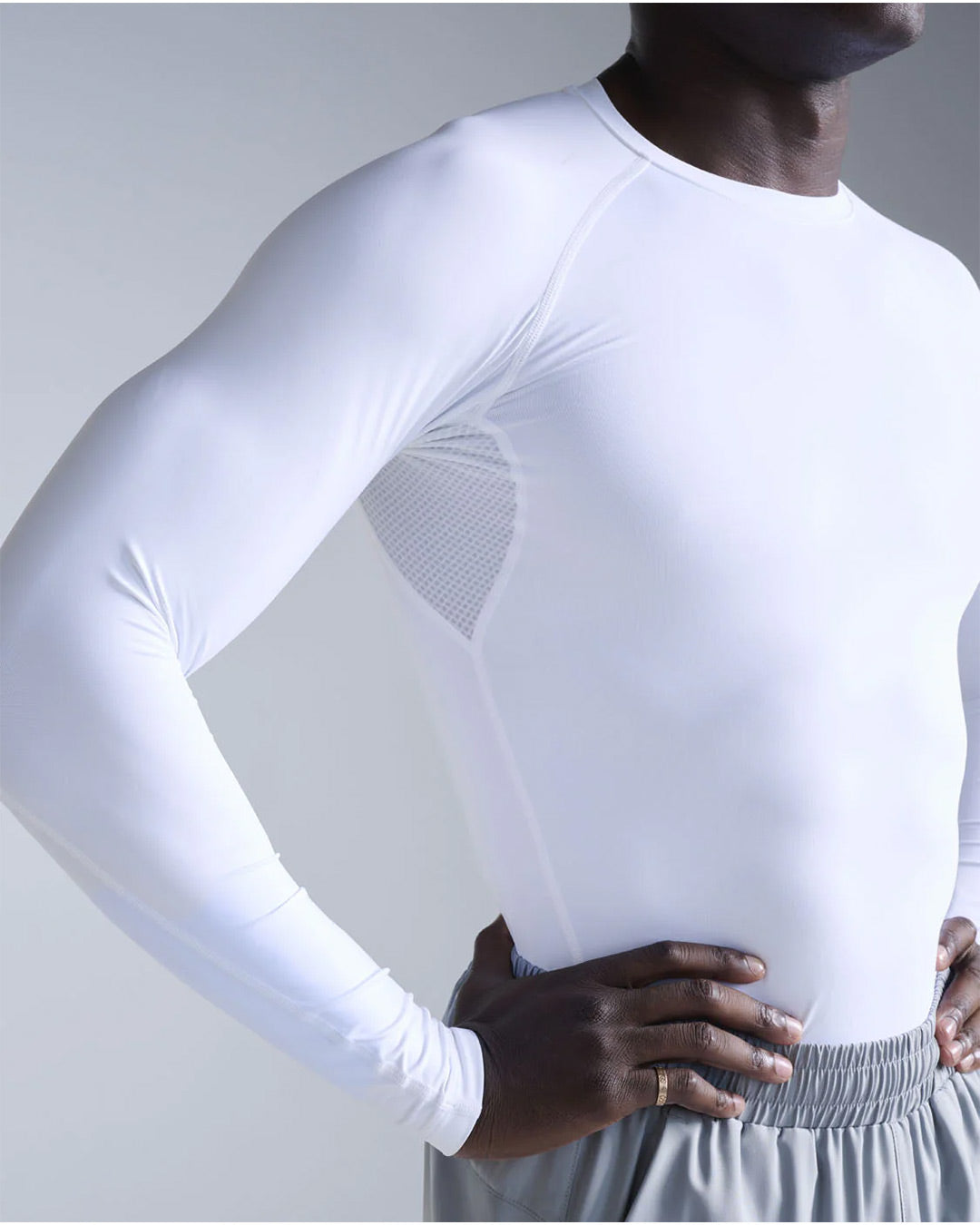 2XU Men's Core Compression Long Sleeve - White/White
