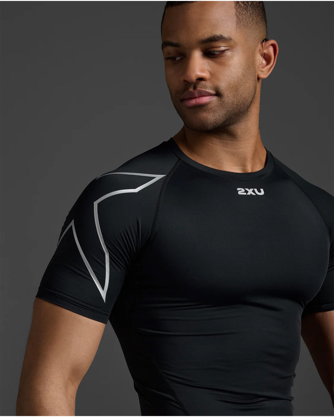 2XU Men's Core Compression Short Sleeve - Black/Silver