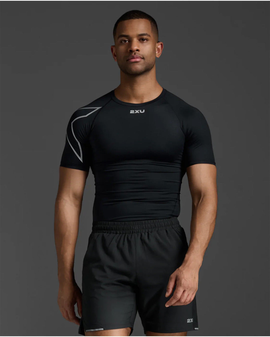 2XU Men's Core Compression Short Sleeve - Black/Silver