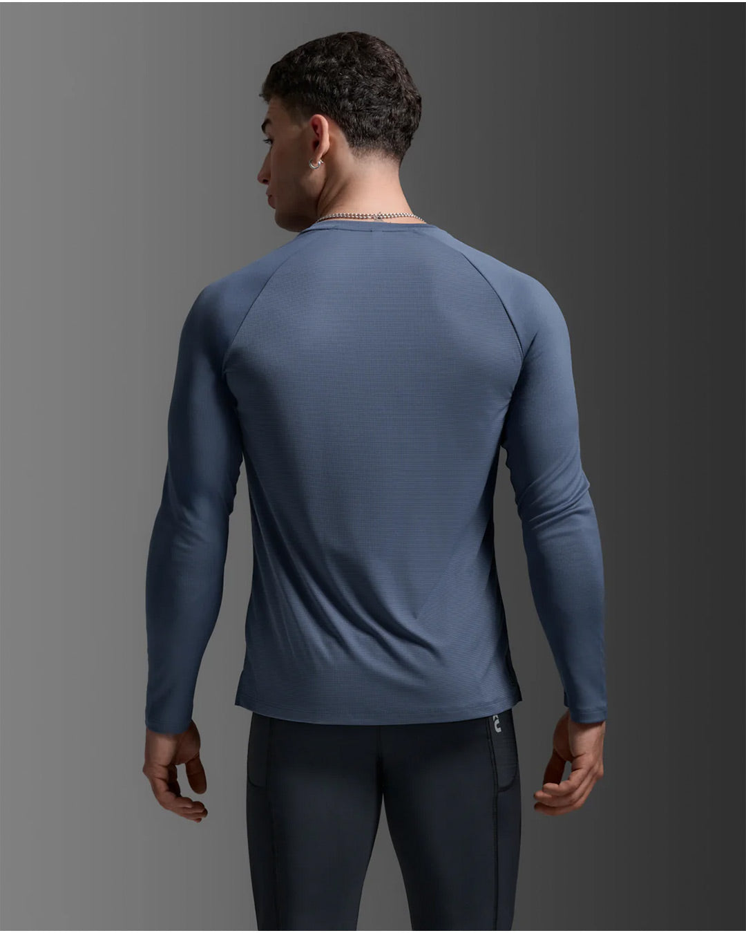 2XU Men's Aero Mesh Long Sleeve - Indigo/Black Reflective