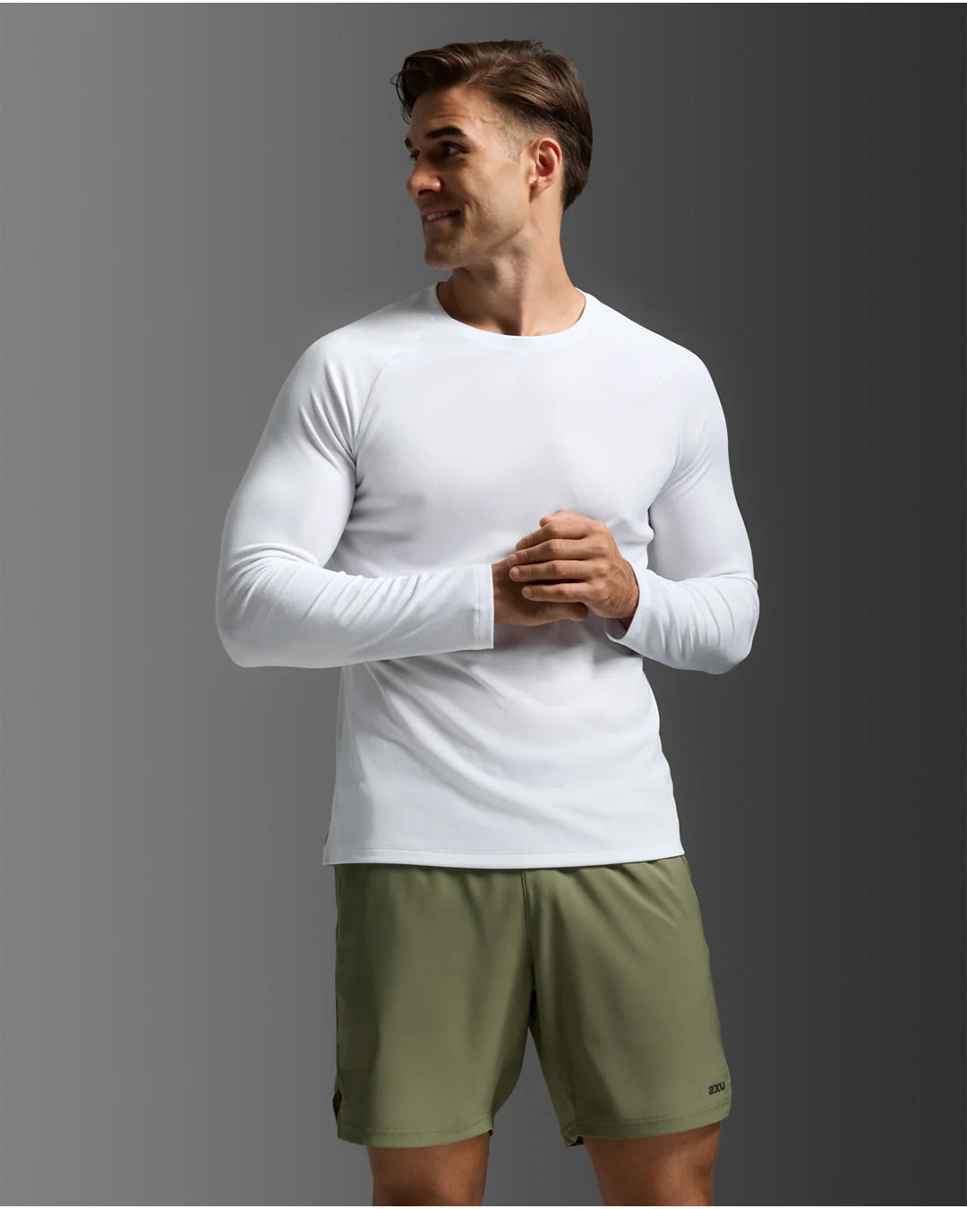 2XU Men's Aero Mesh Long Sleeve - White/Silver Reflective