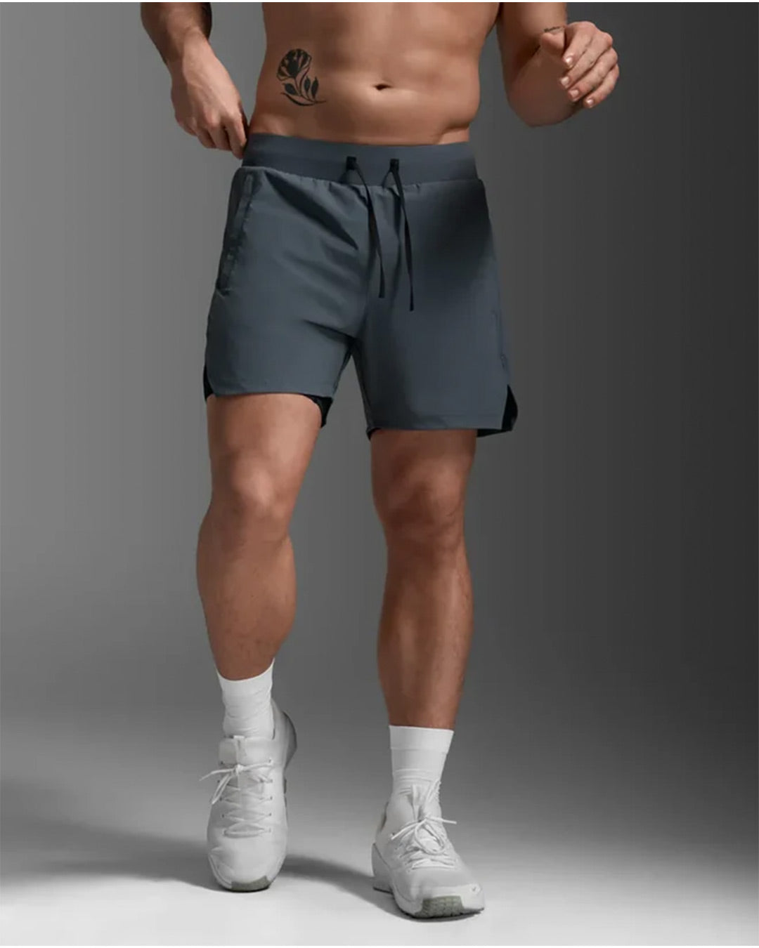 2XU Men's Motion 2in1 5inch Shorts - Turbulence/Black