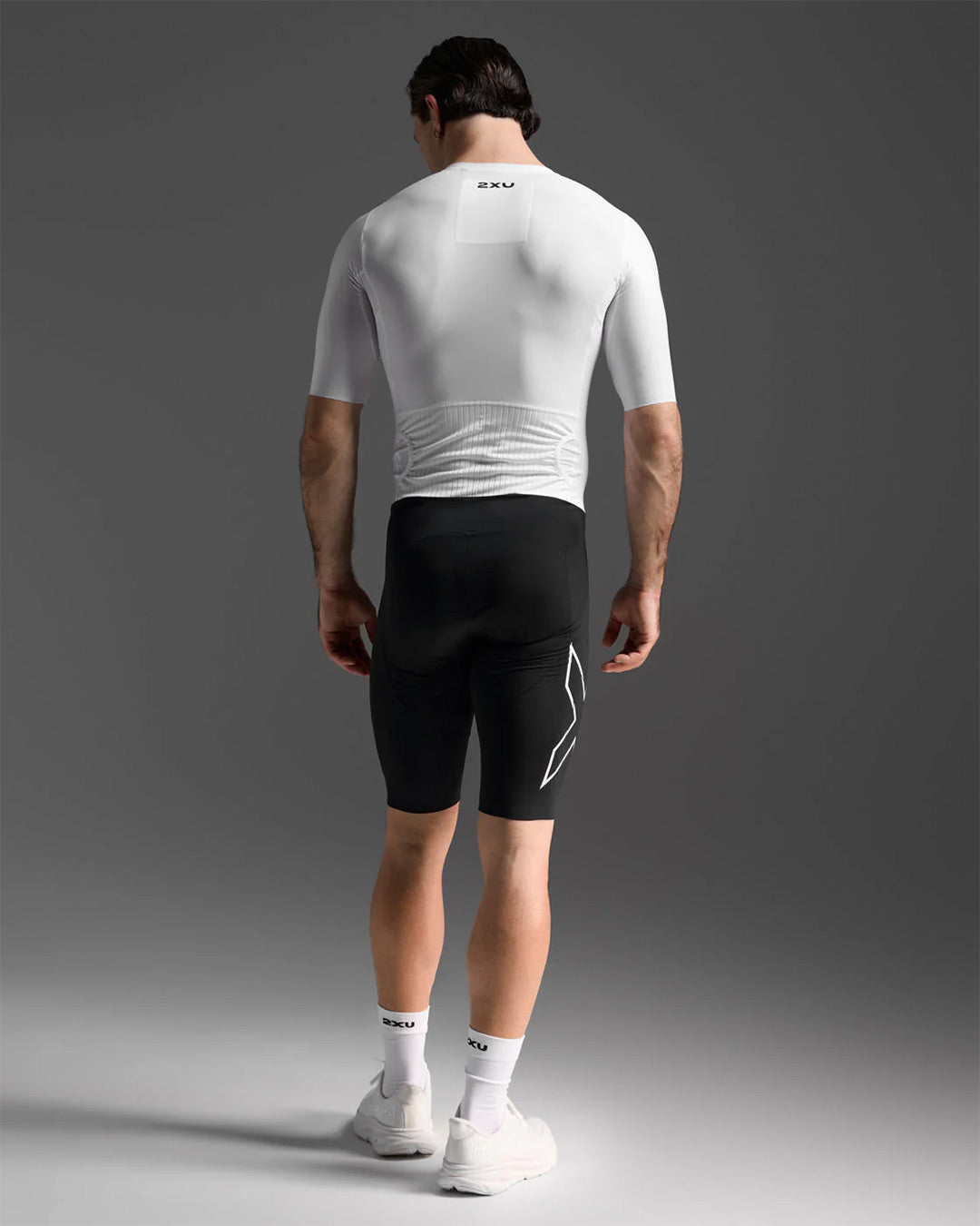 2XU Men's Light Speed React Sleeved Trisuit - Black/White