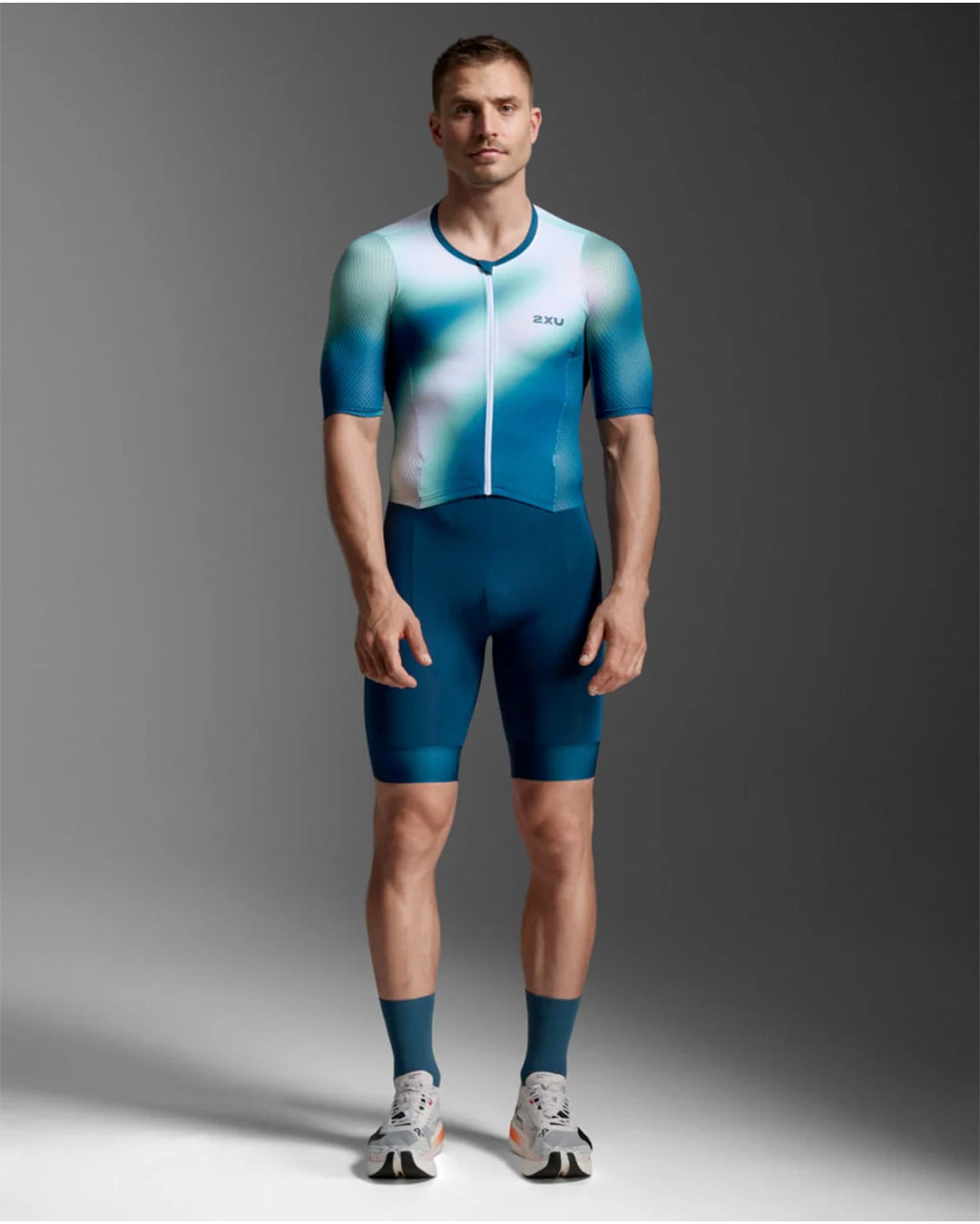 2XU Men's Aero Hex Sleeved Trisuit - Jelly Mint/Majol