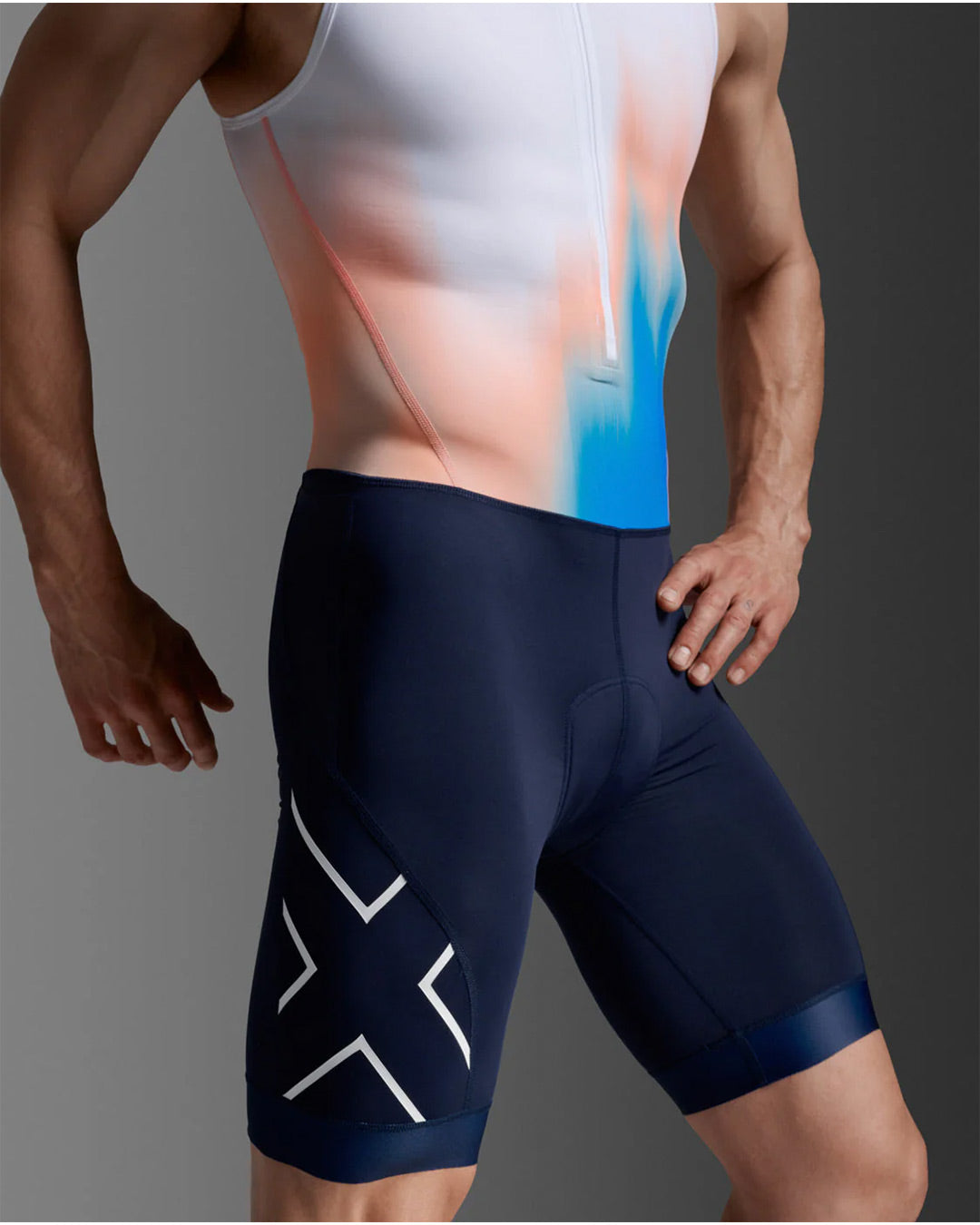 2XU Men's Core Trisuit - Nebula Blaze/Midnight