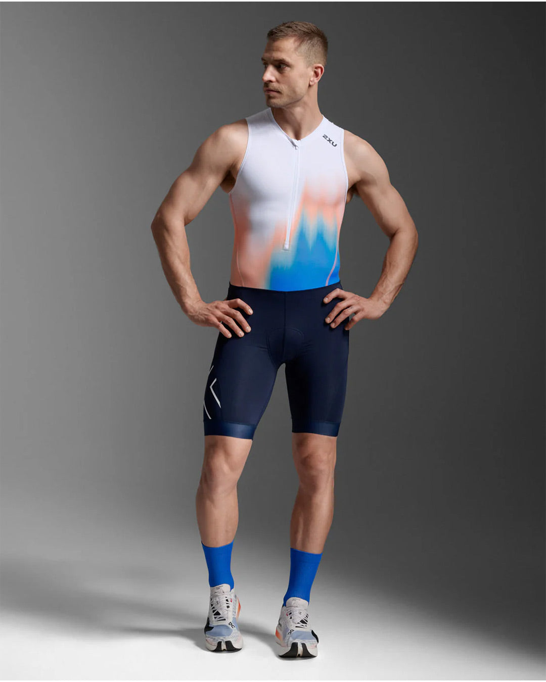2XU Men's Core Trisuit - Nebula Blaze/Midnight