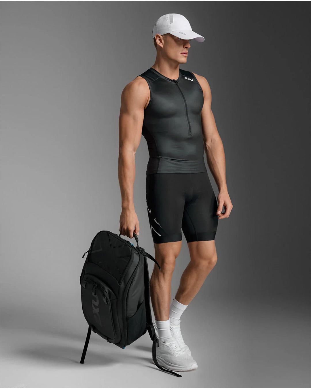 2XU Men's Core Tri Tank - Black/White