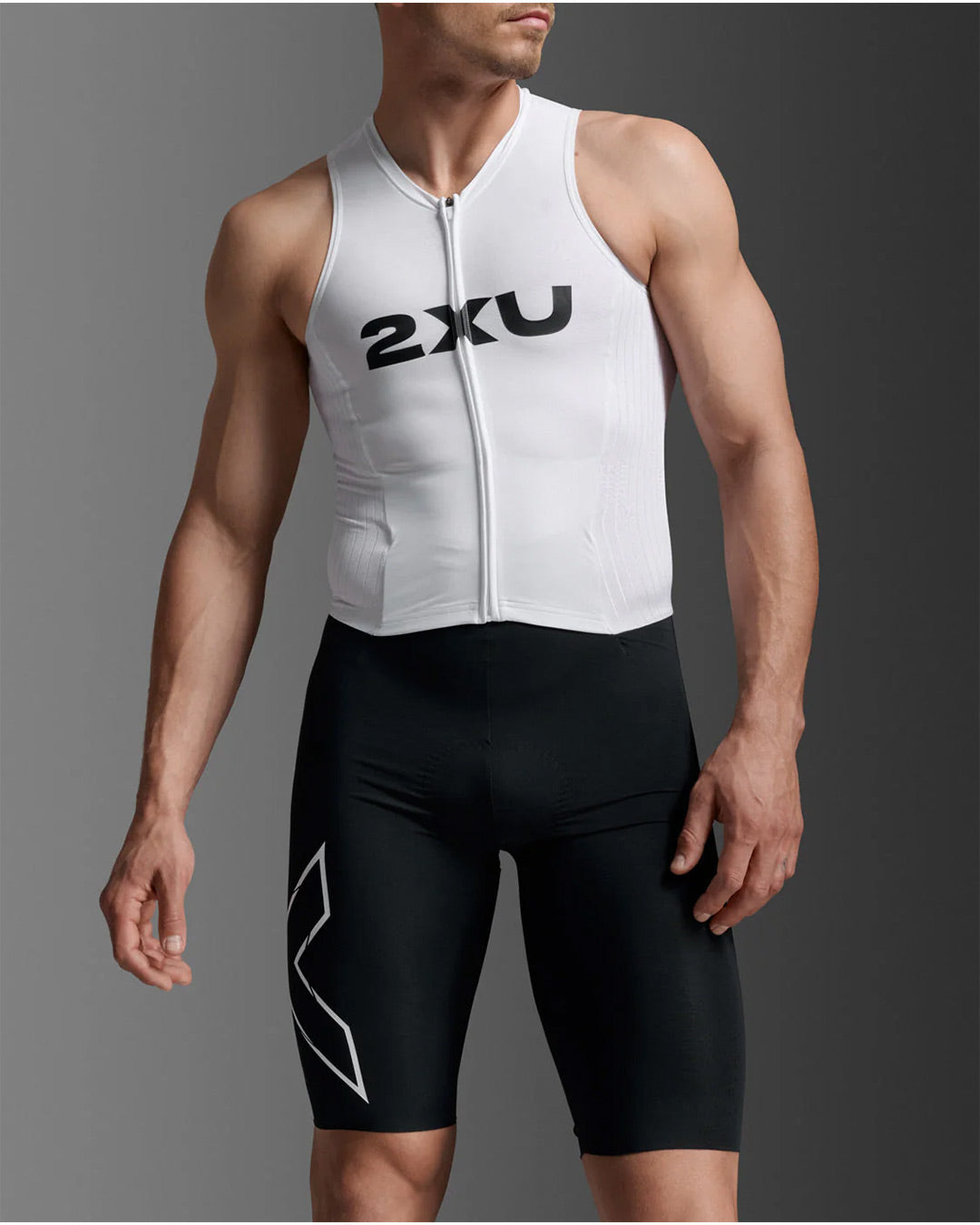 2XU Men's Light Speed React Trisuit - Black/White
