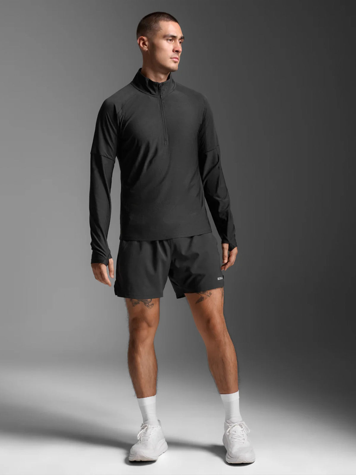 2XU Men's Aero 1/2 Zip - Black/Silver Reflective