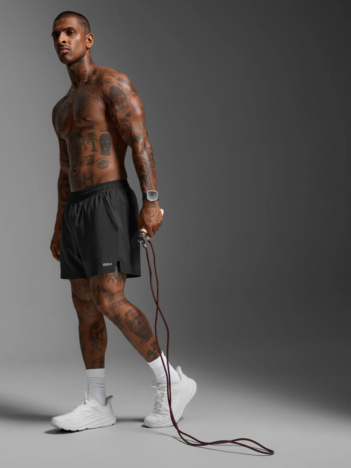 2XU Men's Aero 5 Inch Shorts - Black/Silver Reflective