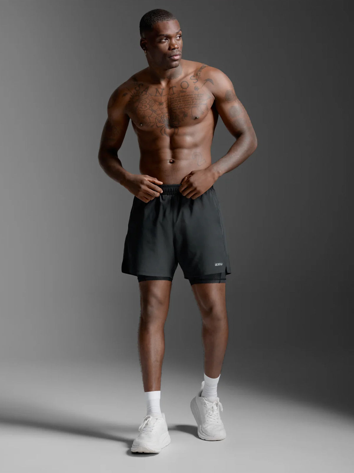 2XU Men's Aero Mesh 2-in-1 5 Inch Short - Black/Silver Reflective