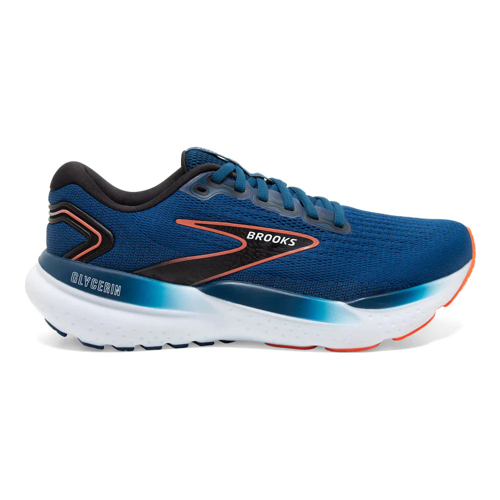 Brooks Men s Glycerin 21 2E WIDE Blue Opal Black Nasturtium Key Power Sports Singapore