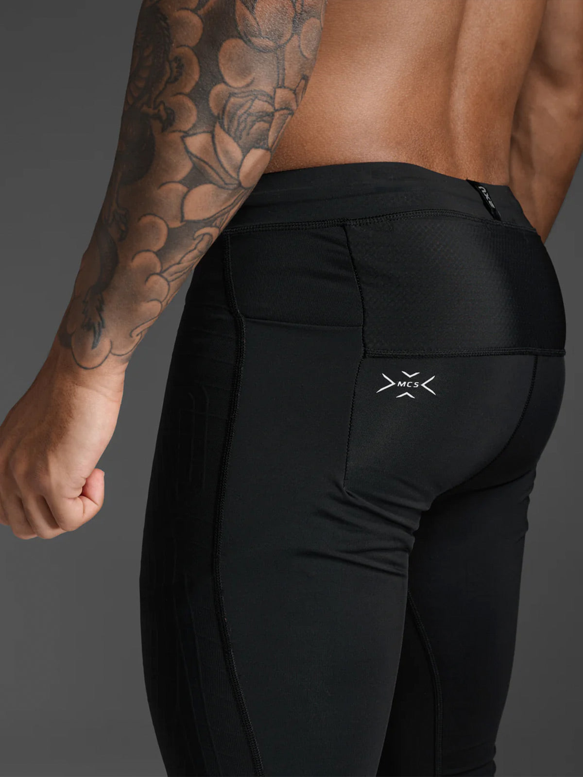 2XU Men's Light Speed React Comp Tights - Black/White Reflective