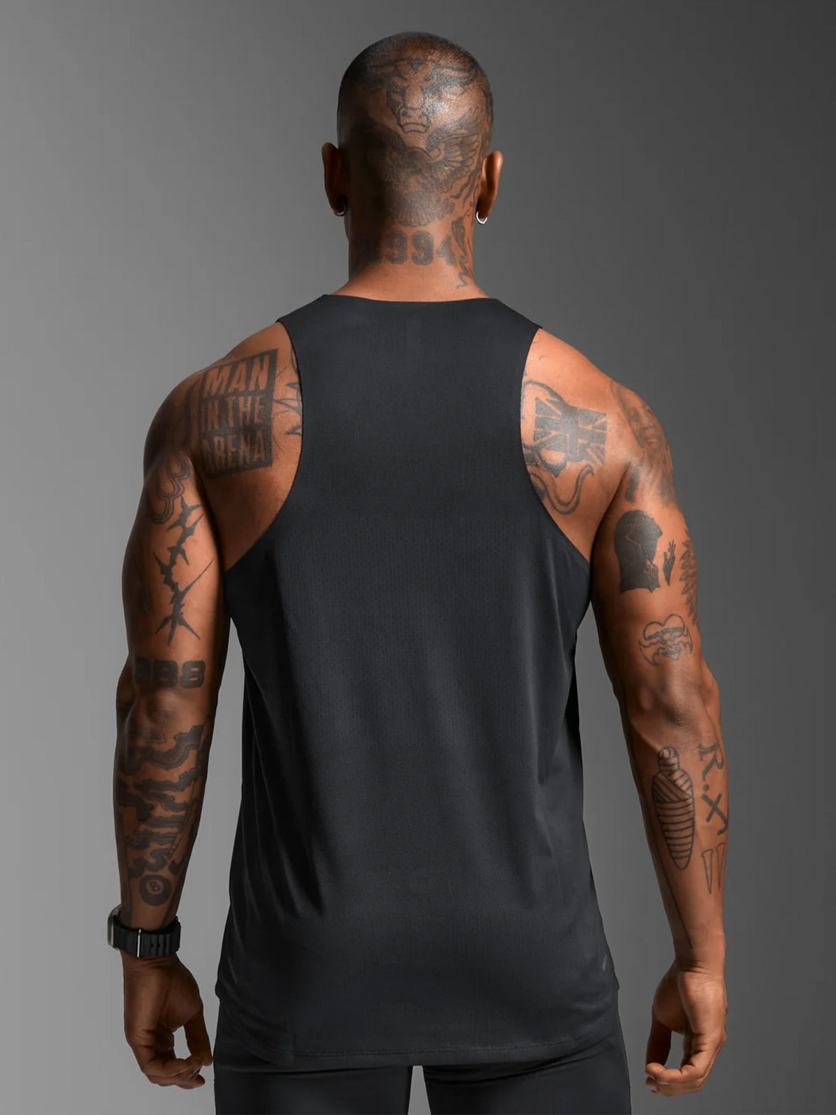 2XU Men's Light Speed Tech Singlet - Black/Black Reflective