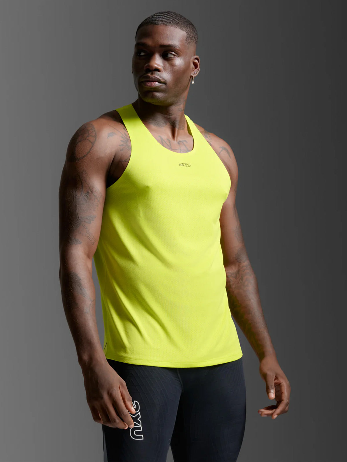 2XU Men's Light Speed Tech Singlet - Volt/Black Reflective