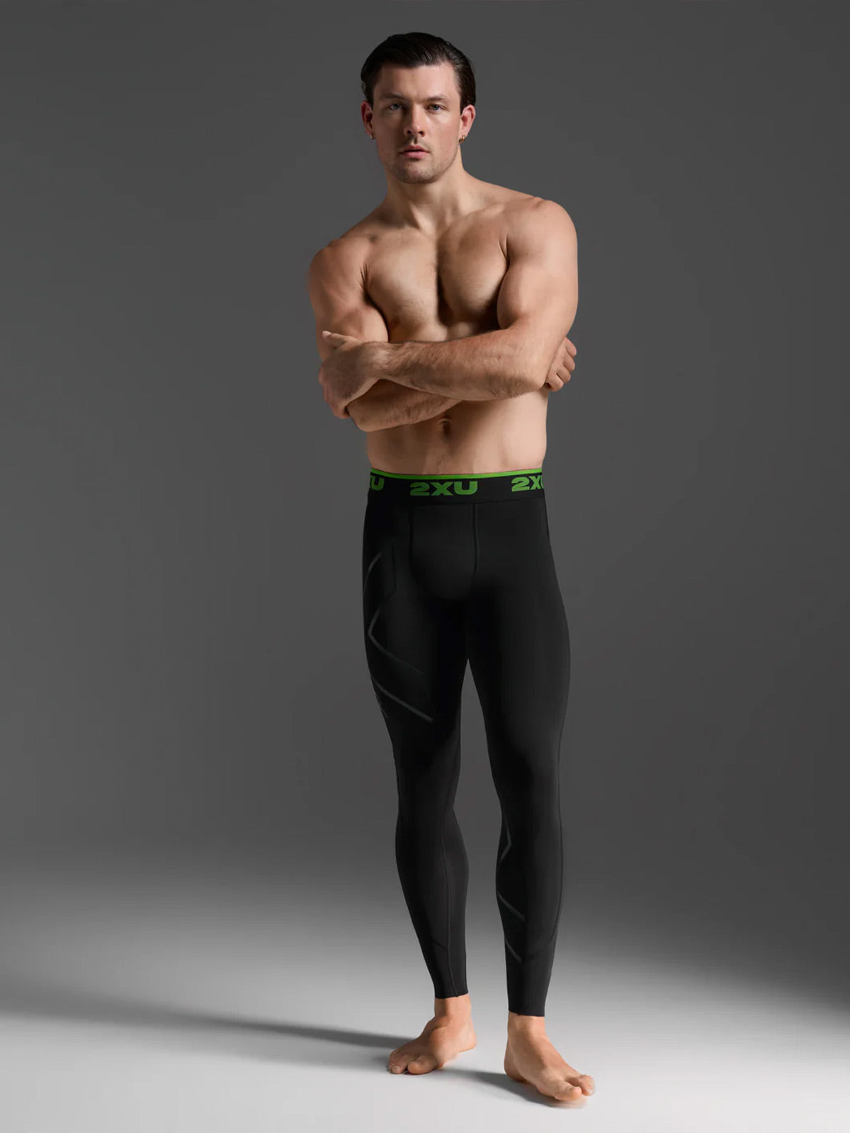 2XU Men's Refresh Recovery Comp Tights - Black/Nero