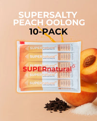 SUPERnatural+ SUPERsalty Electrolyte 71g - 10 Packs Peach Oolong