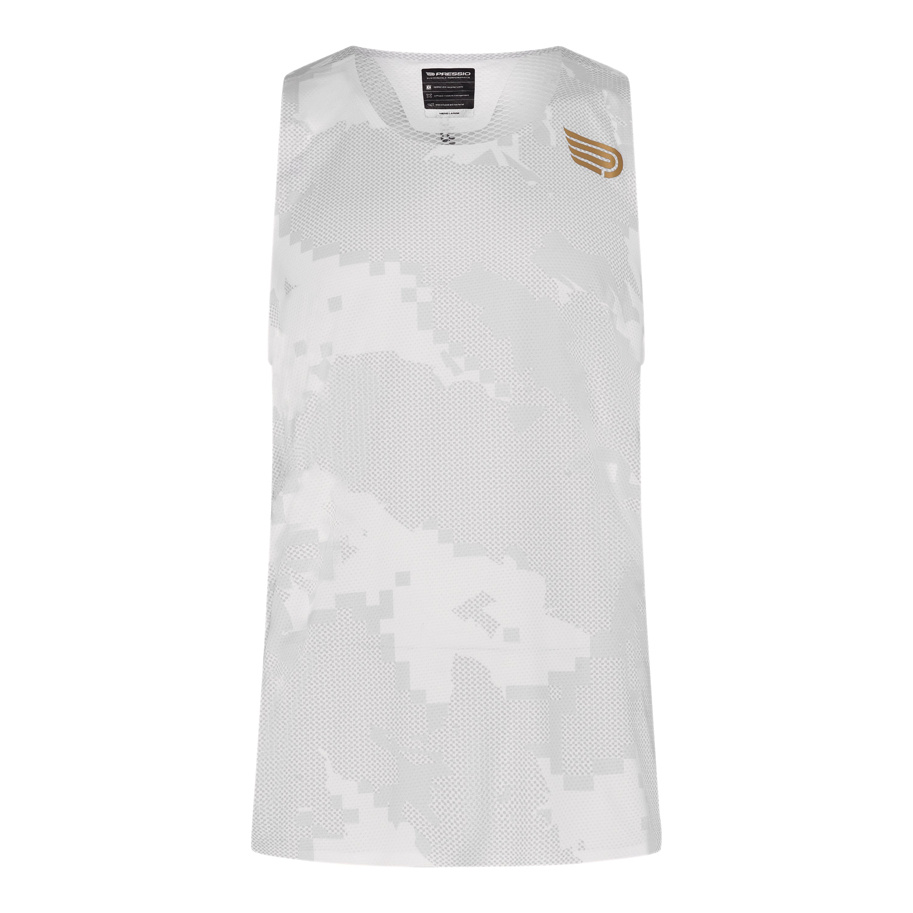 Pressio Men's Run Elite Singlet - CAM/WHT