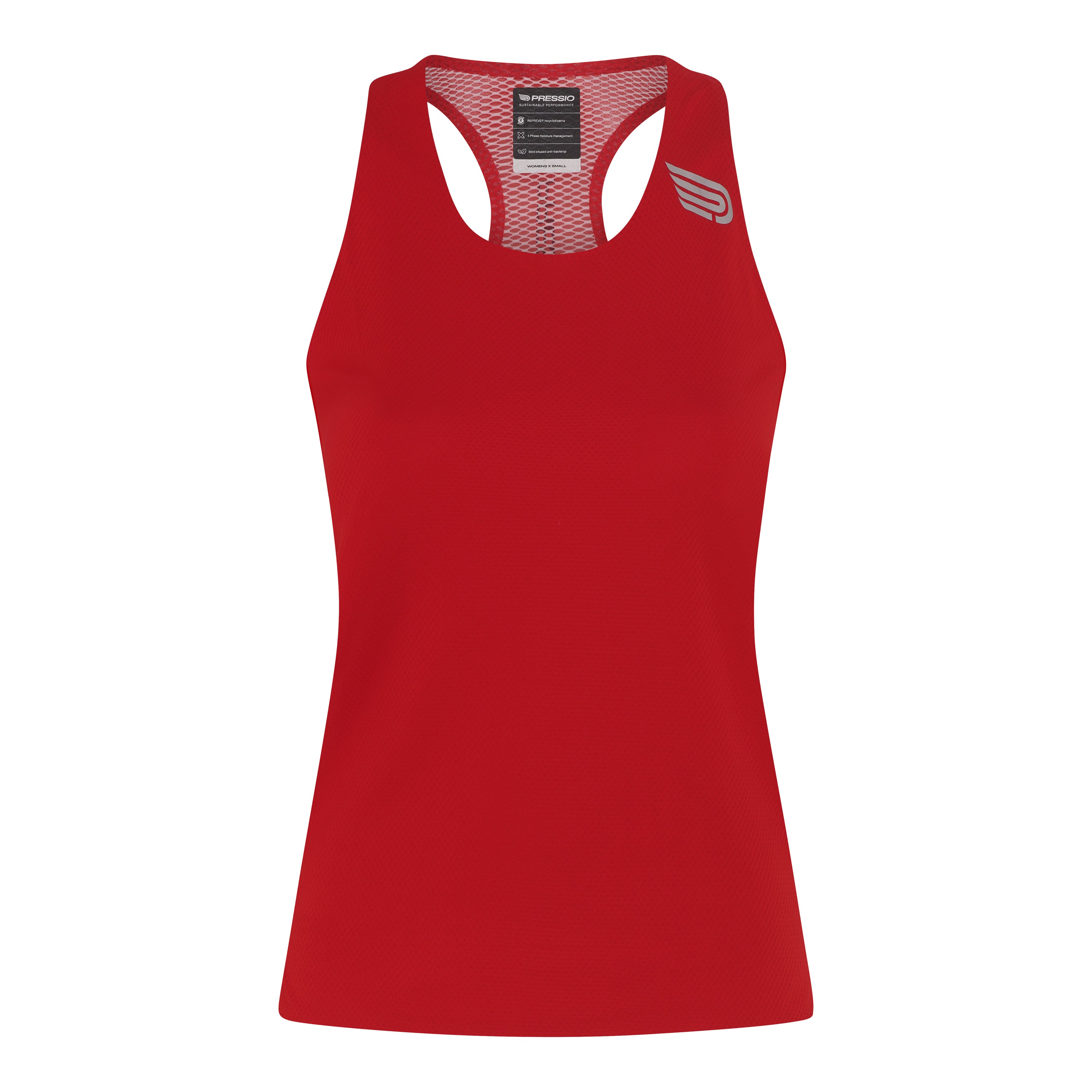 Pressio Women’s Run Elite Singlet - FRD/SLV