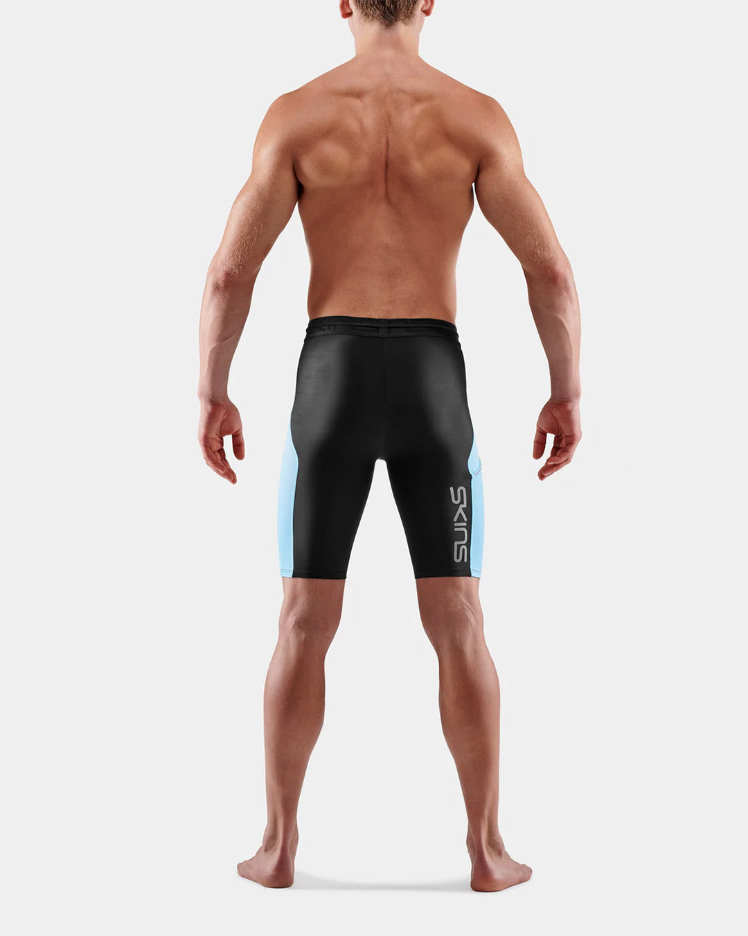 Skins Men's Series 3 Half Tights - Black/Retro Blue