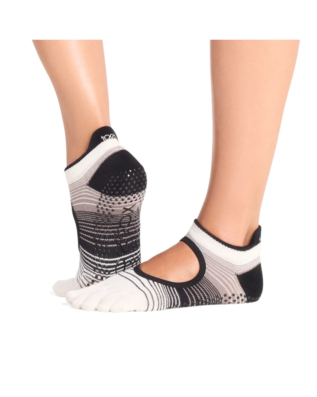 TOESOX Grip Full Toe Bellarina - Coconut Stripe