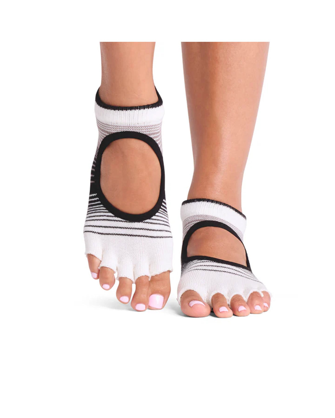 TOESOX Grip Half Toe Bellarina - Coconut Stripe