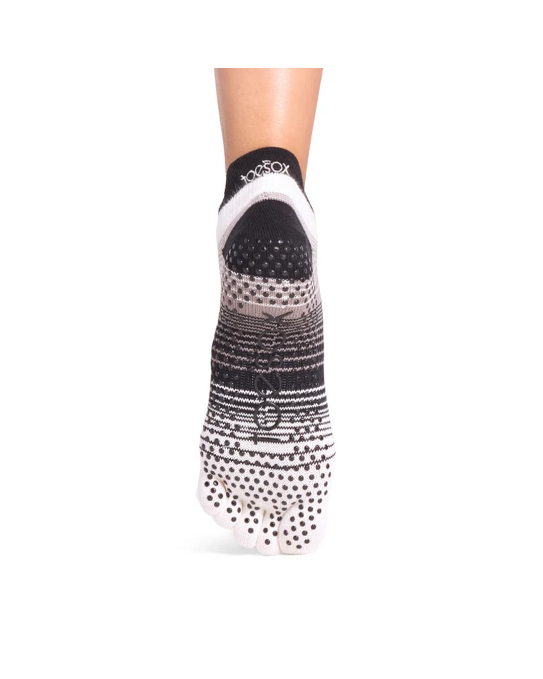 TOESOX Grip Full Toe Low Rise - Coconut Stripe