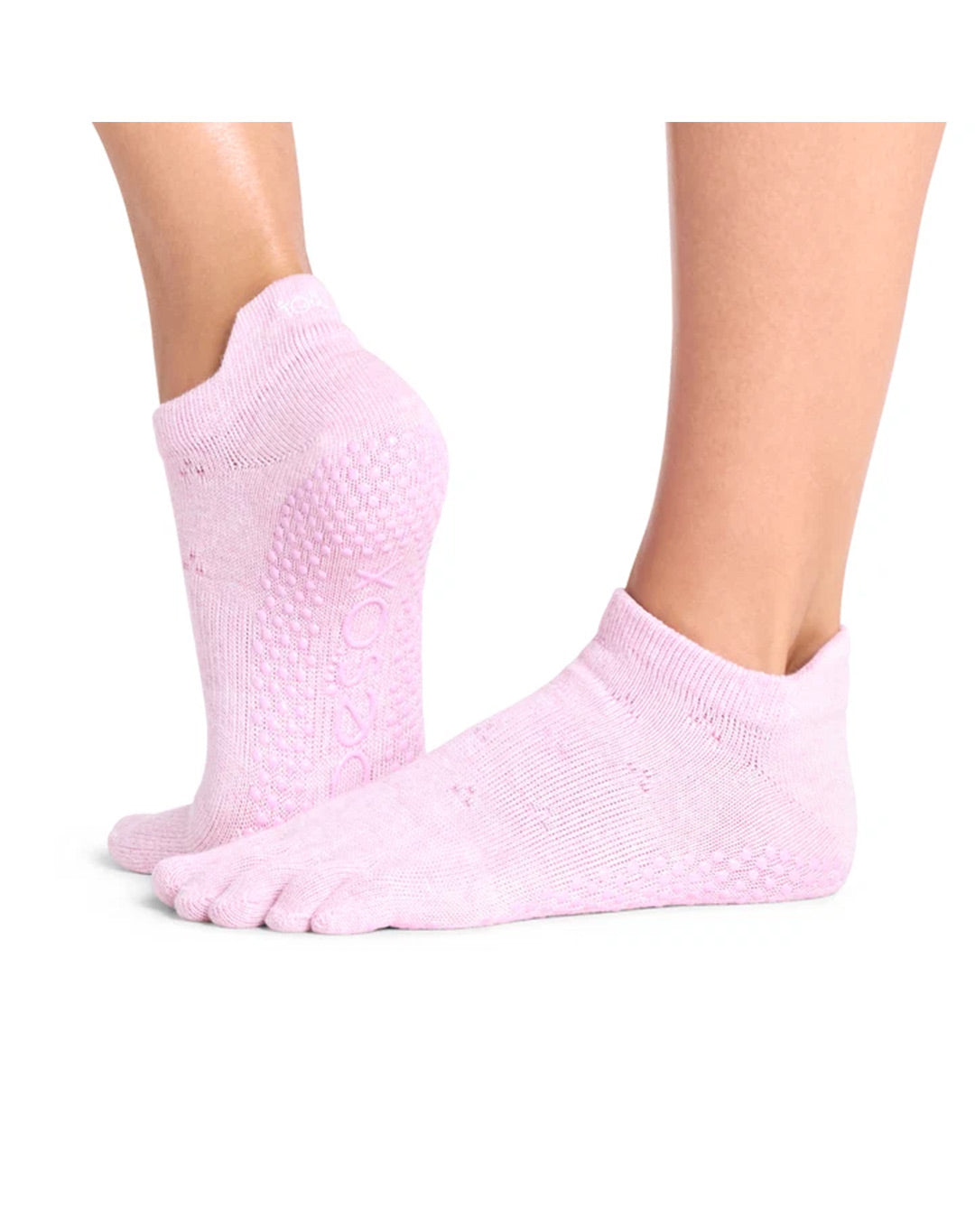 TOESOX Grip Full Toe Low Rise - Rosy Melange
