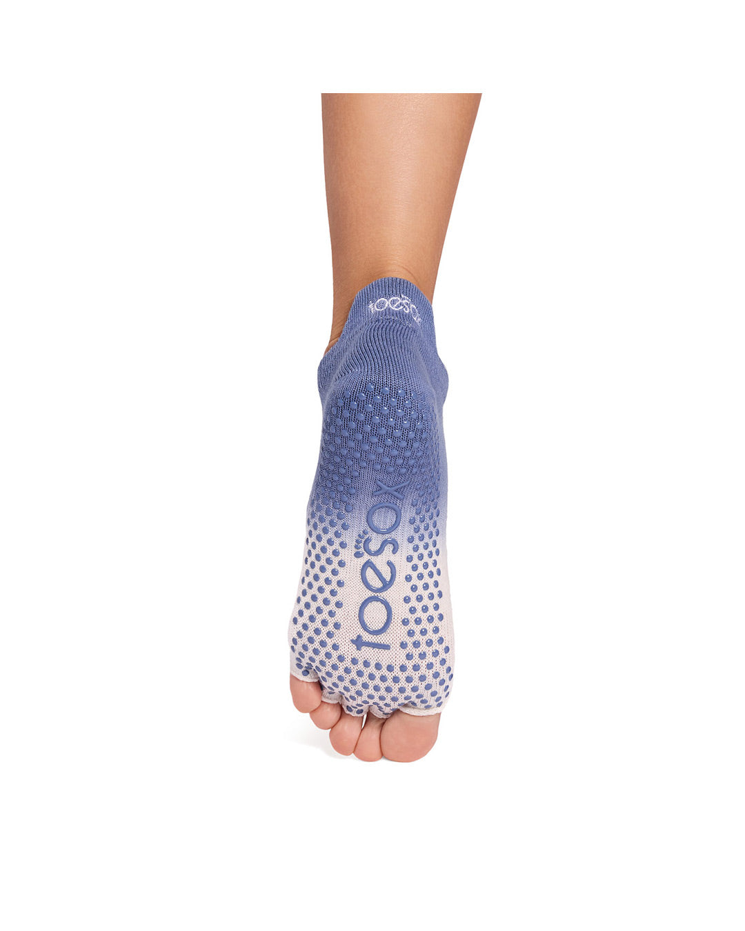 TOESOX Grip Half Toe Low Rise - Soft Blue Ombre