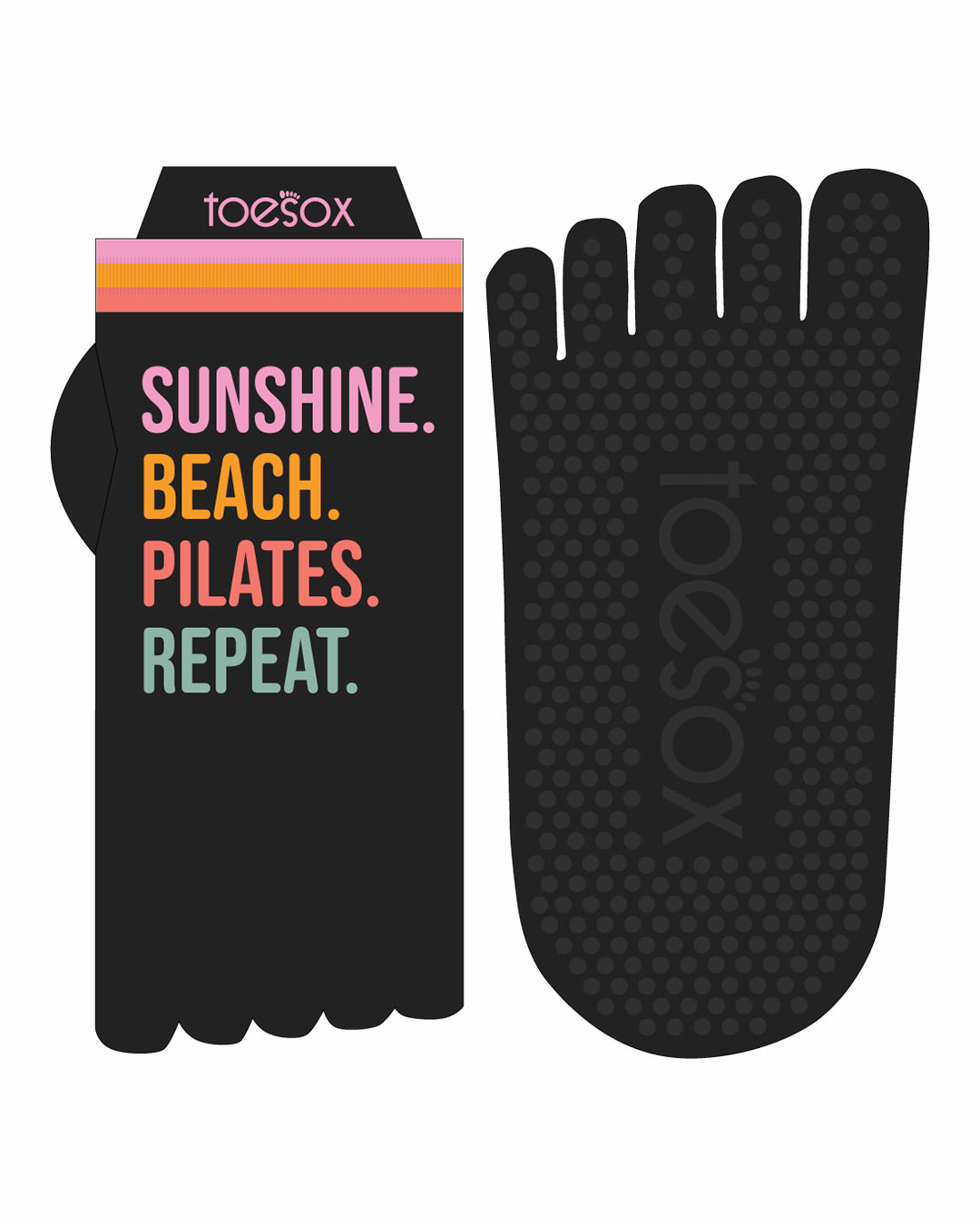 TOESOX Grip Half Toe Low Rise - Summer Sun Pilates