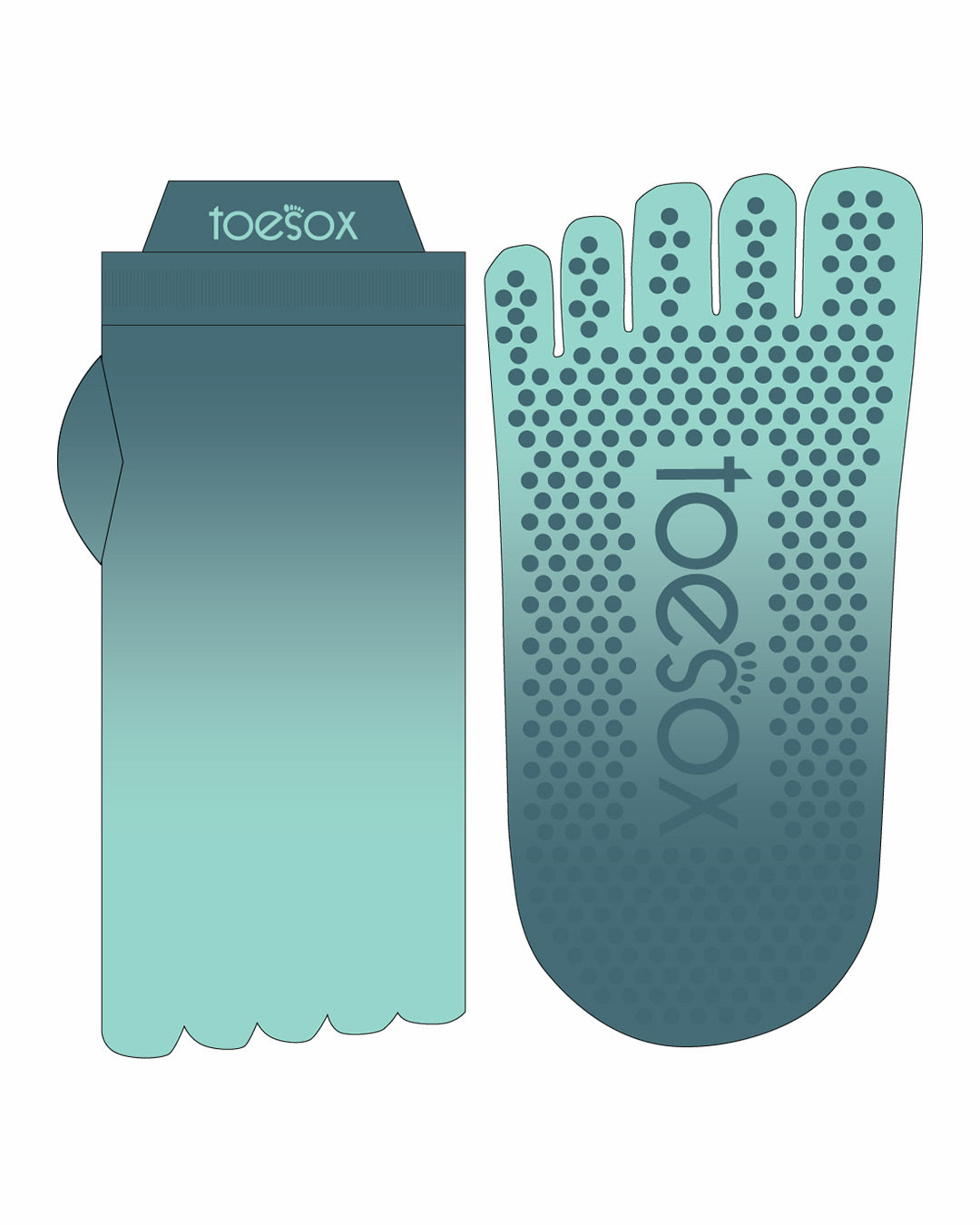 TOESOX Grip Half Toe Low Rise - Tidal