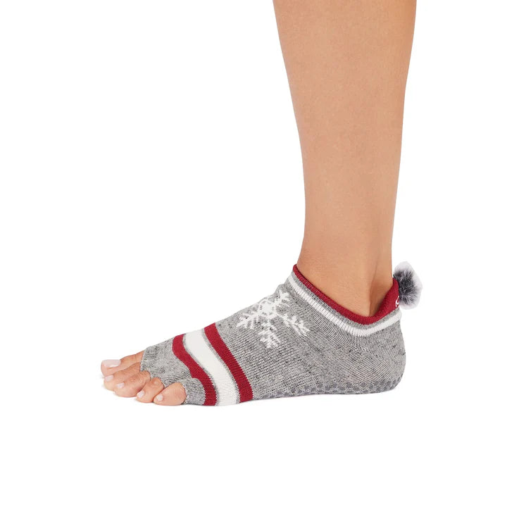 TOESOX Grip Half Toe Low Rise - Snowdrift
