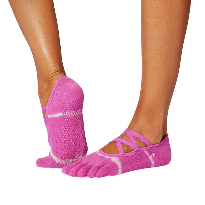 TOESOX Grip Full Toe Elle - Paradise Tie Dye Stripe