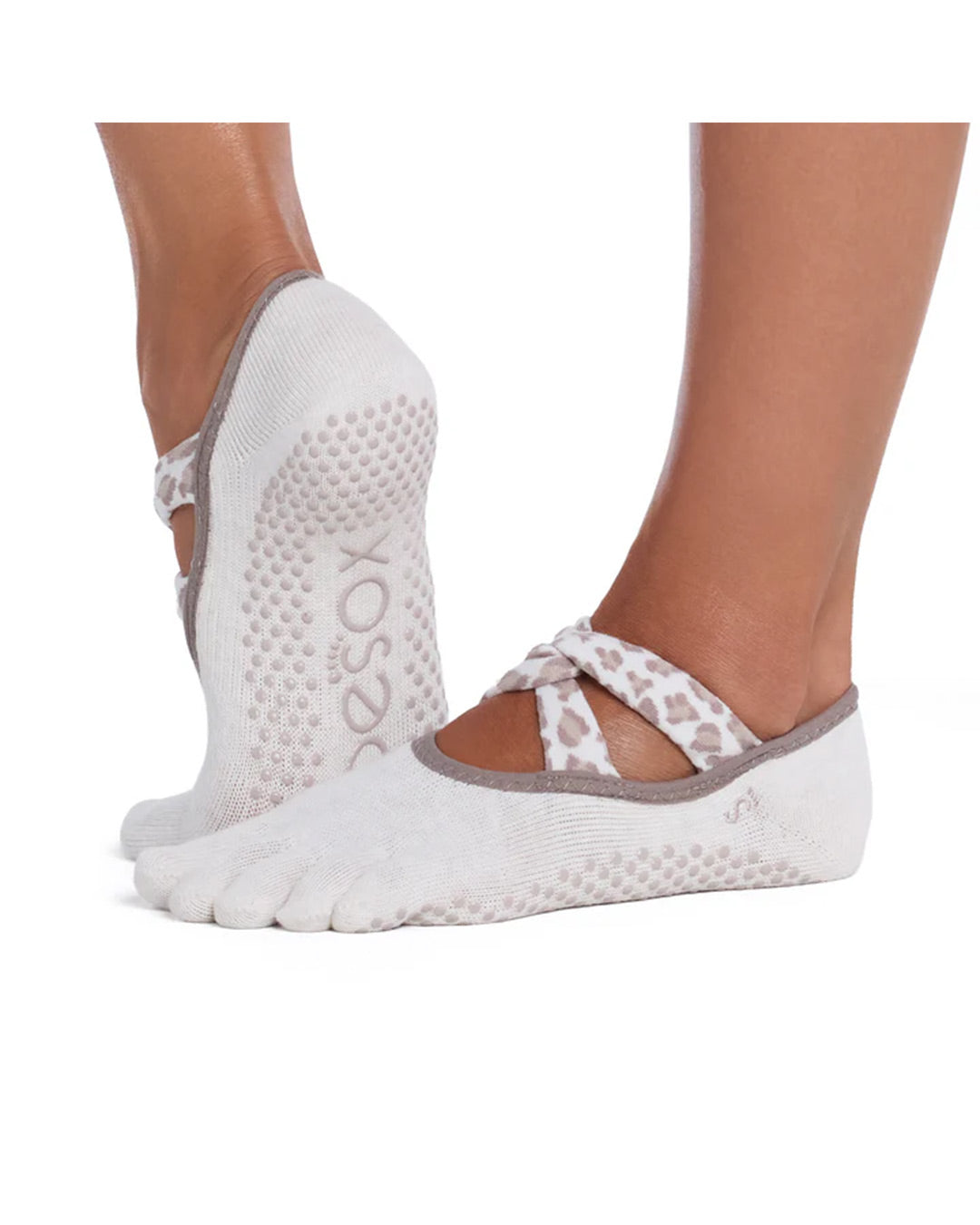 TOESOX Grip Full Toe Ivy - Leopard Sand