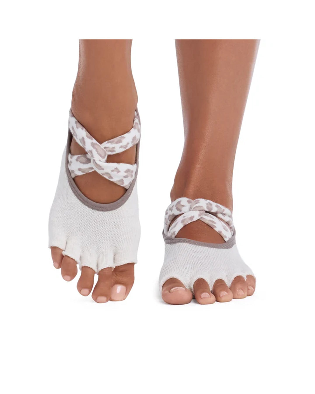 TOESOX Grip Half Toe Ivy - Leopard Sand