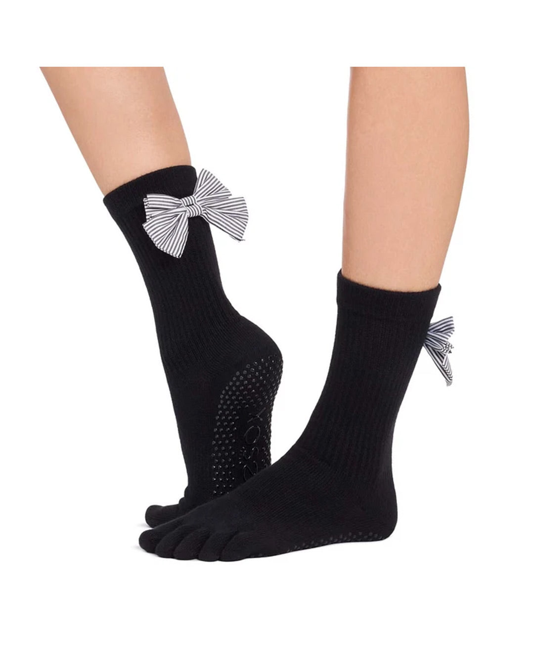 TOESOX Grip Full Toe Crew - Bow Noir