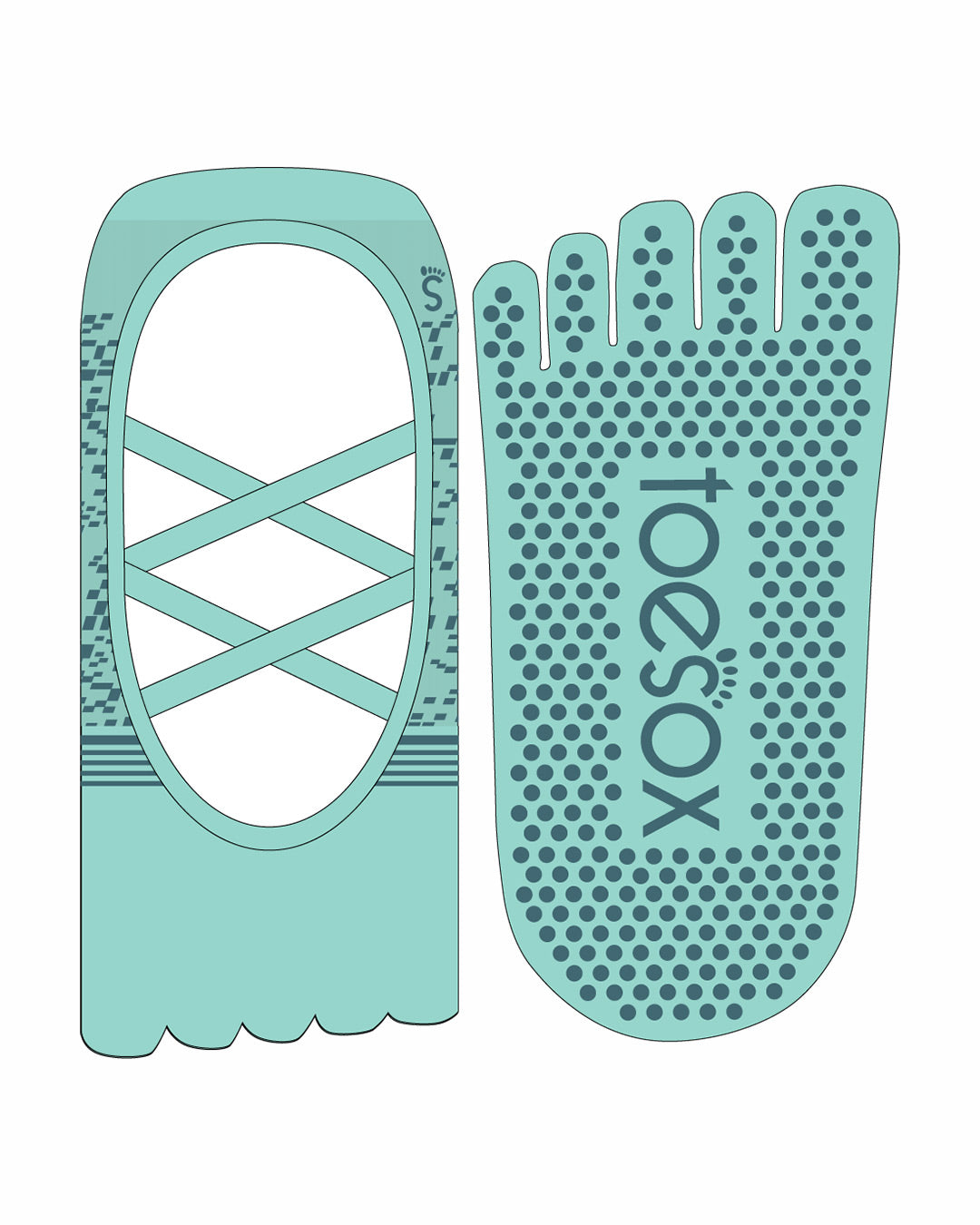 TOESOX Grip Full Toe Elle Tec - Aquamarine