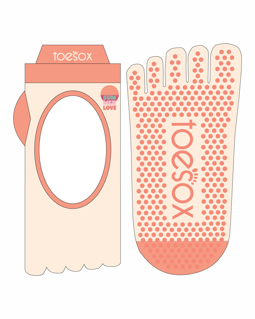 TOESOX Ultra Fine Knit Bellarina Half Toe - Summer Love