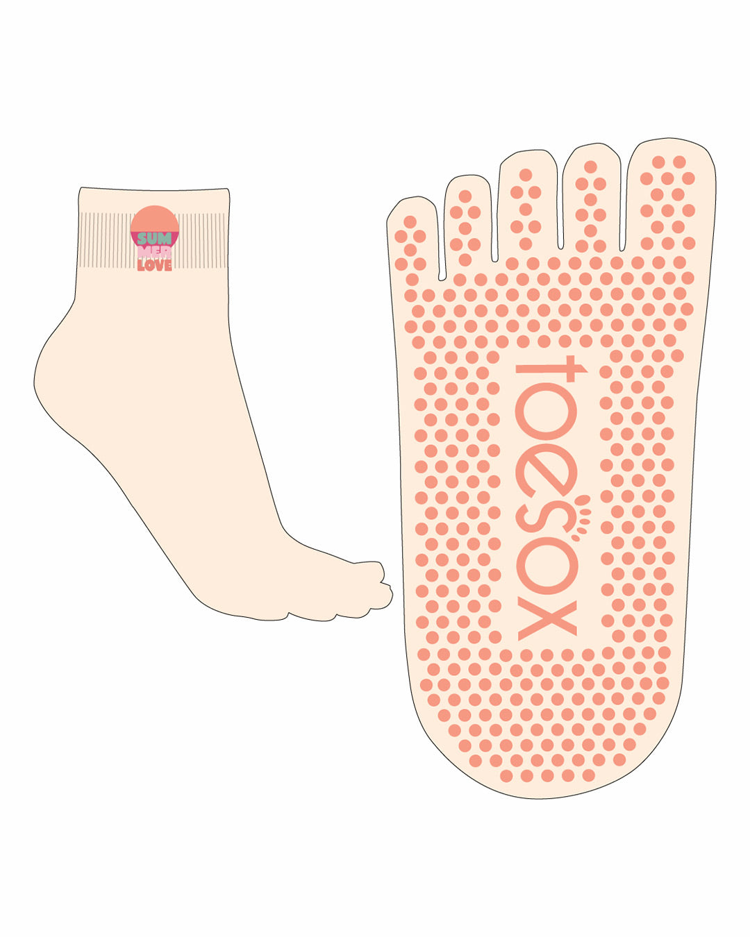 TOESOX Ultra Fine Knit Melody Full Toe - Summer Love