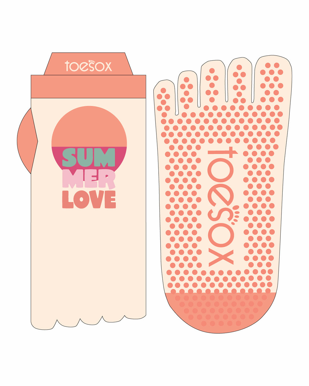 TOESOX Full Toe Ultra Fine Knit Low Rise - Summer Love