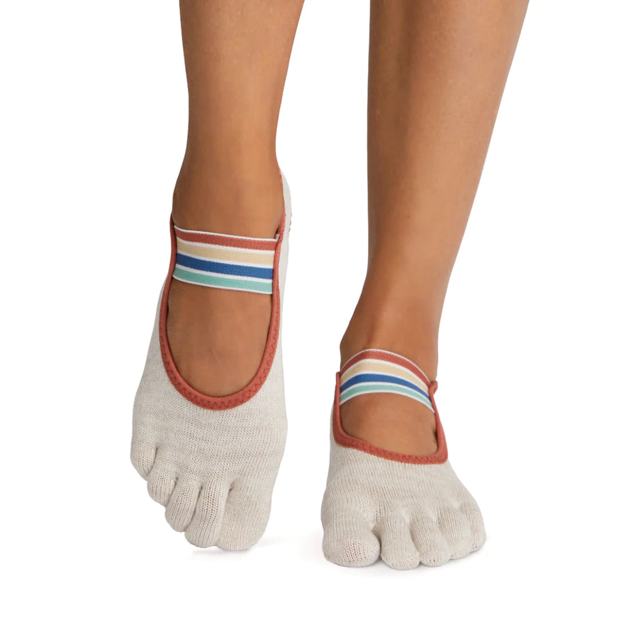 NEW Toesox Women's Bellarina Full Toe Grip Yoga Five Toe Socks
