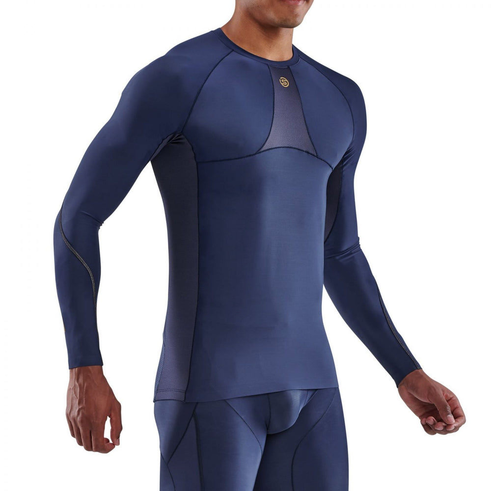 Skins Men's Series 5 Long Sleeve Top - Navy Blue