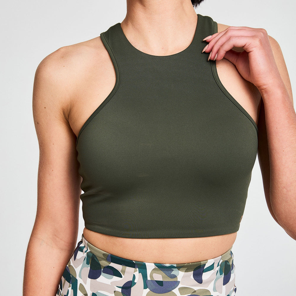 BAHE Attune Racer Back Short Top - Khaki/Chilli