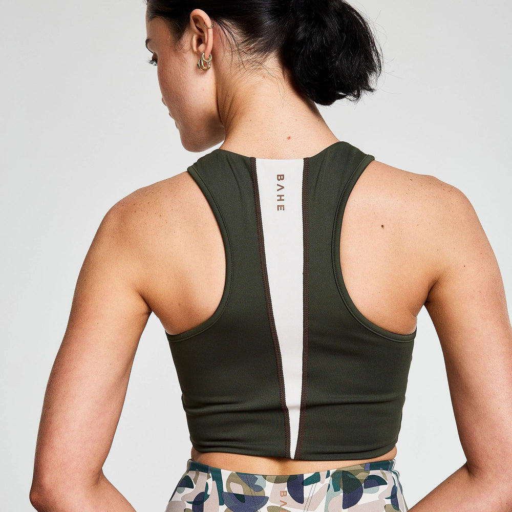 BAHE Attune Racer Back Short Top - Khaki/Chilli