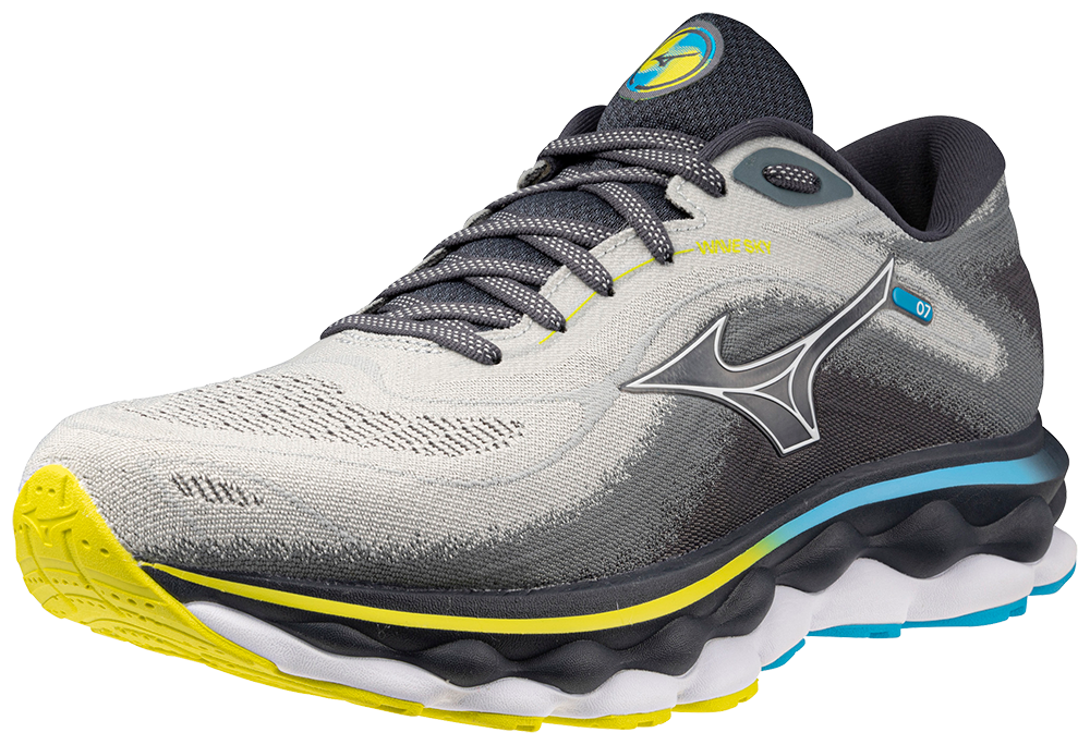 Mizuno Men's Wave Sky 7 - Pearl Blue/White/Bolt 2 (Neon)