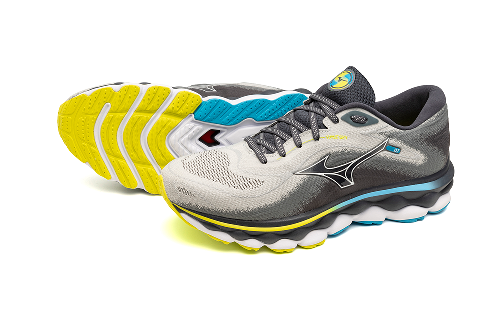 Mizuno Men's Wave Sky 7 - Pearl Blue/White/Bolt 2 (Neon)