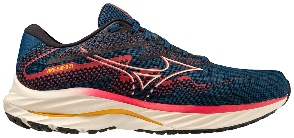 Mizuno Men's Wave Rider 27 - Blue Opal/Papyrus/Ski Patrol
