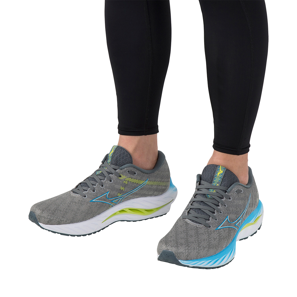 Mizuno Men's Wave Inspire 19 - Ultimate Gray/Jet Blue/Bolt 2 (Neon)