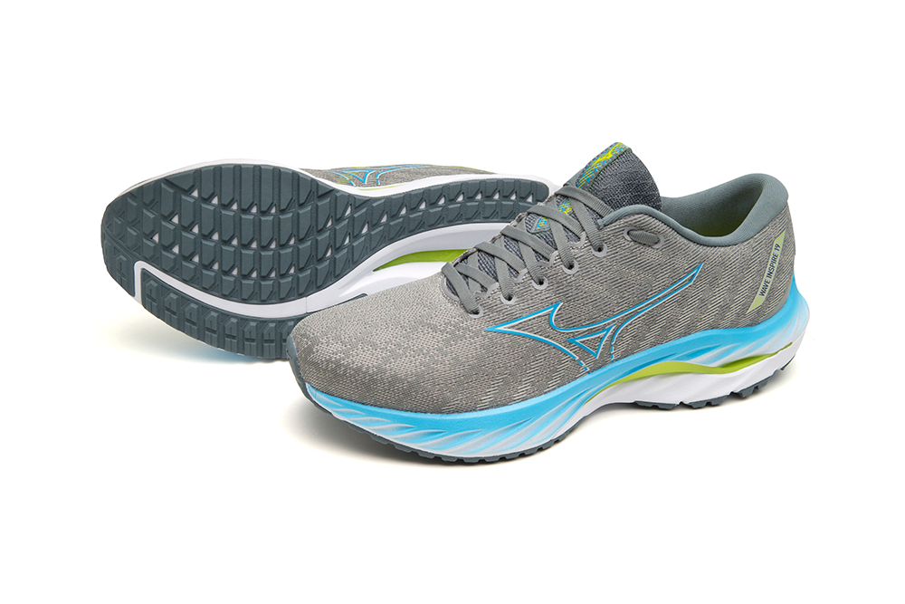 Mizuno Men's Wave Inspire 19 - Ultimate Gray/Jet Blue/Bolt 2 (Neon)