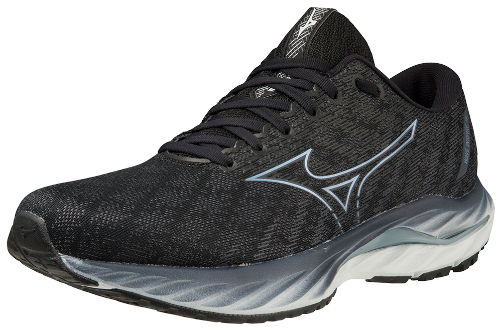 Mizuno Men's Wave Inspire 19 2E - Black/Glacial Ridge/Illusion Blue
